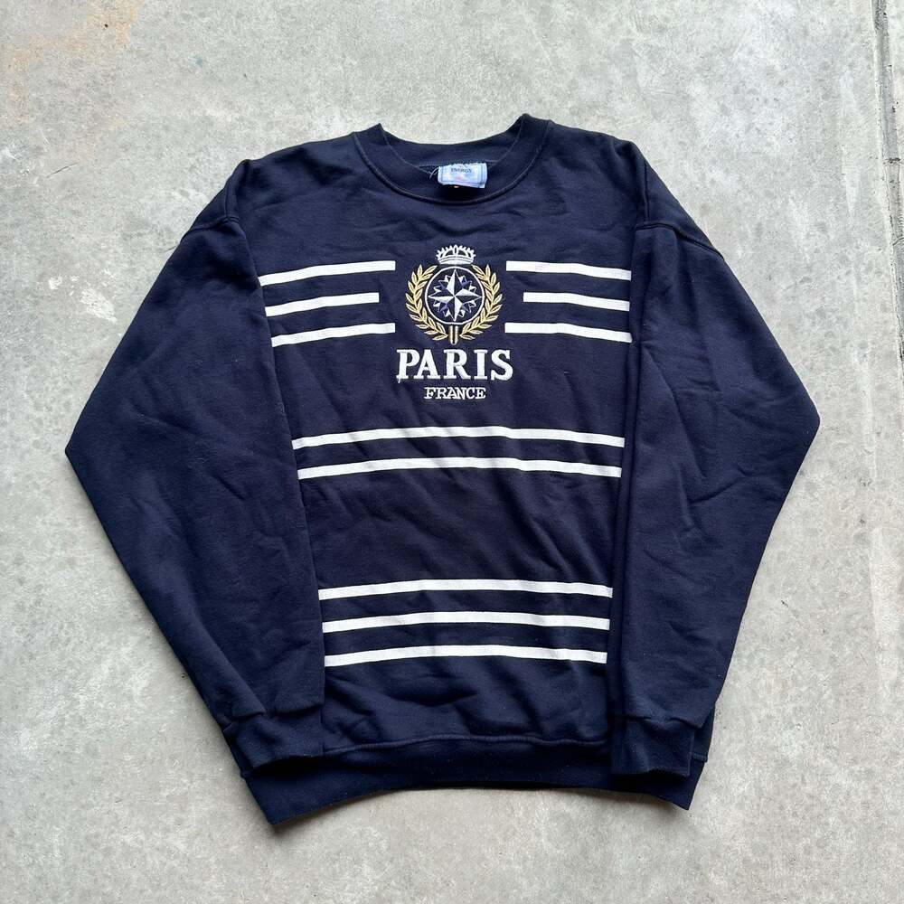 Vintage Energy Paris Embroidered Logo Crewneck Sweatshirt